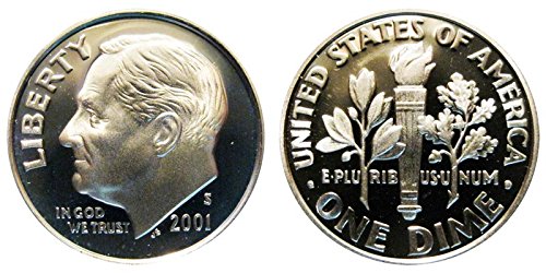 2001 S Roosevelt Profive Silver Dime 10c DCAM US MINT