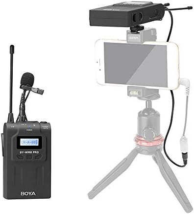 BOYA Од-WM8Pro-K1 Професионални 48-Канален UHF Безжичен Лавалиер Микрофон Систем Со Двоканален Приемник ЗА DLSR, Огледало &засилувач; Видео Камери,