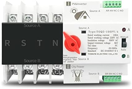 1pcs 2p 3p 4p DIN Rail ATS за PV и инвертер Двојна моќност автоматски префрлувачи на селектор за трансфер 63A 100A 125A