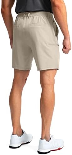 Машки голф -шорцеви за машка розова боја со 6 џебови се протегаат брзо суво пешачење за работа со шорцеви за мажи за мажи