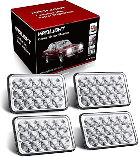 KASLIGHT 4pcs 4X6 LED Фарови, Правоаголни 4x6 ФАРОВИ ПРЕДВОДЕНИ H4666 PETERBILT ПРЕДВОДЕНИ Фарови 379, H4656 LED Фарови 4651 За Кенворт Freightinger