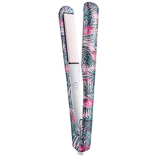 Foxybae Hot Tropic Flamingo Flation Iron - Керамичка турмалин технологија - зацрвстување на косата со негативни јони - Исправа и кадрици коса - Професионална салон одделение побрза ал