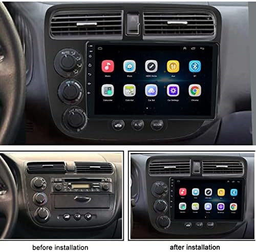 CocheParts Car Stereo за Honda Civic Radio 2001-2005 Поддржете ја Apple CarPlay, Android Auto, 1+32 GB, WiFi/Bluetooth/Екран за контрола