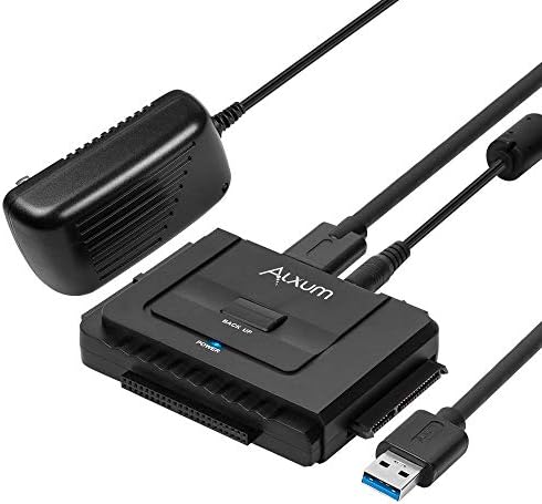 Alxum SATA IDE На USB C Хард Диск Адаптер Со Моќност, IDE На SATA Адаптер Надворешен Хард Диск Читач за 2.5 / 3.5 инчен IDE HDD И SATA HDD / SSD, СО 12v/2a Напојување И USB C Кабел