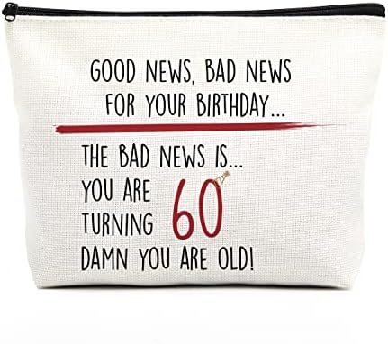Подароци за 60 Ти Роденден За Жени Среќен Роденден Торба За Шминка Смешни Идеи За Роденденски Подароци Украси За Роденден Хумористични Подароци