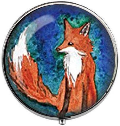 Гроздобер уметност лисица - кутија за пилули од лисица - кутија за пилули за животни - кутија за стакло бонбони