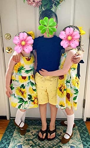 Девојки Се Облекуваат Дете Цветни Возбуда Ракав Еднорог Сарафан Лето Дете Девојка Облека Големина 2-7 Години