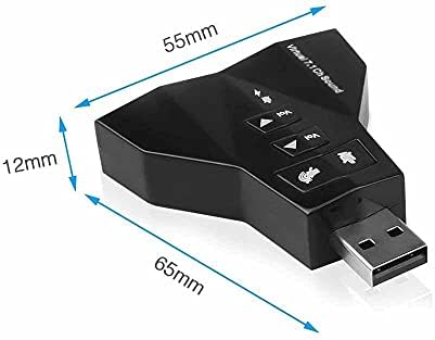 Bhvxw Надворешен Виртуелен 7.1 USB 3d Звук Аудио Картичка Адаптер Канал Конвертор ЛАПТОП КОМПЈУТЕР