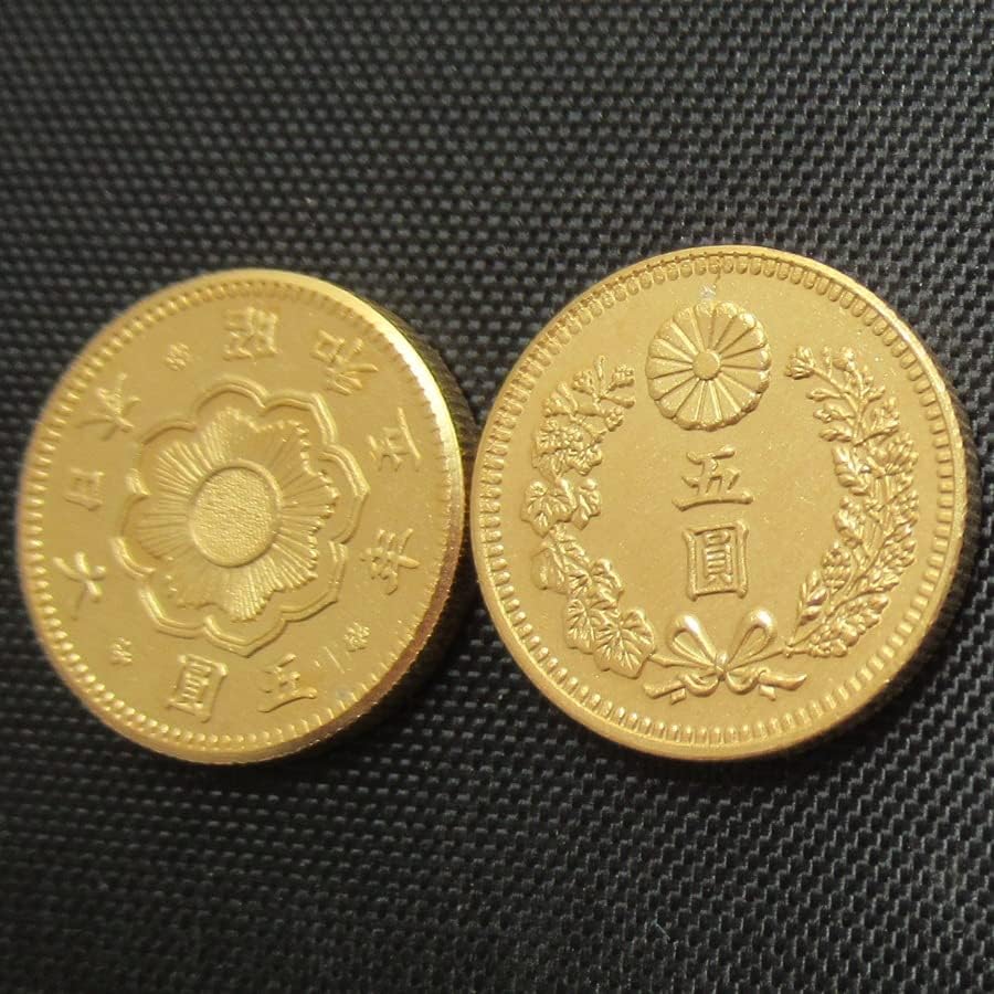 Јапонска златна монета 5 јуани шоу 5 години позлатена реплика комеморативна монета