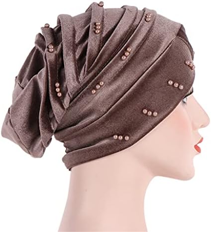 Sawqf Мода свиленкаста голема хауба за жени сатенски обрнети со капачиња за спиење, зимска капа, дама турбан глава капа за коса,
