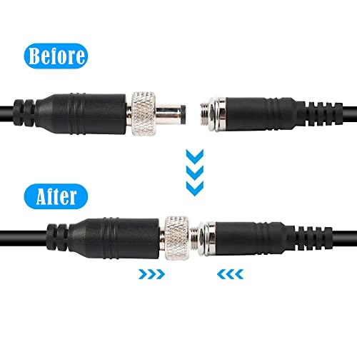 Gintooyun (9,84 стапки анти-кабел за напојување DC Pigtail Cable со орев DC5.5mmx2.1mm машки приклучок за да се отвори кабел за напојување