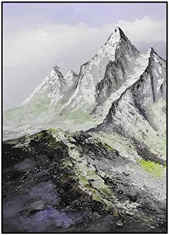 Zjhyxyh рачно насликана снежна планинска глетка, дебело масло за сликање погодно за семејна дневна соба