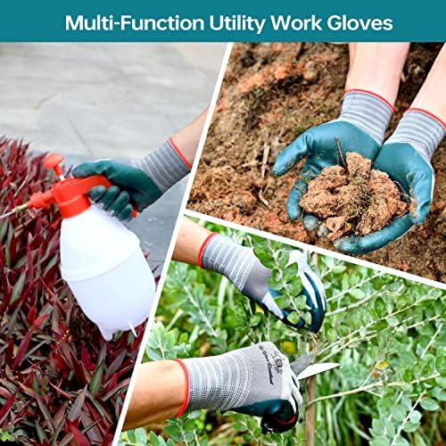 Градинарски ракавици за градинарски производи - Градинарски ракавици за мажи и жени 6 пар, гумени ракави за дишење, градинарски нараквици