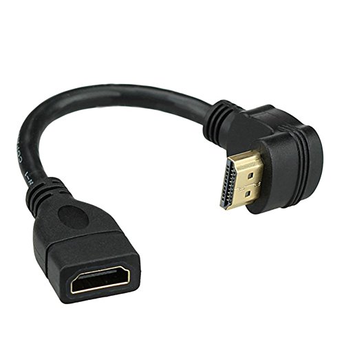Bluwee HDMI Продолжен Кабел Со Голема Брзина 90-Степен Агол HDMI Машки До Женски Продолжен Жичен Кабел HDMI Продолжувач-Позлатени Приклучоци, Црна