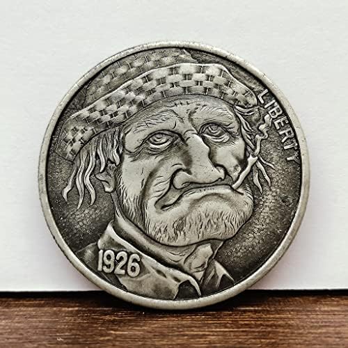 1926 година ткаена капа цевка Машка скитник монета длабока резба монета карактер Благодарност уметност резба Класична колекција сребро долар