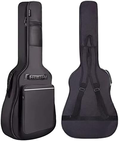 Гигкуки со 3/4 големина 36 инчен акустична гитара кутија мека, акустична гитара торба 0,3 инчи задебелен сунѓер, водоотпорна свирка торба со задната