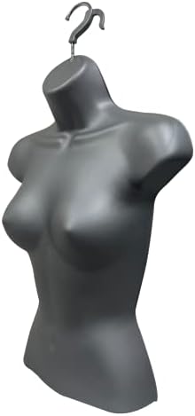 DisplayTown 3 пакет сива женска манекенска инјекција форма половина заоблена форма на телото на половината на телото на телото со само висечка