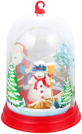 Kisangel LED биро за предводена предводена Божиќна снежна глобус фенер Снежен човек осветлен вода Глобус Фенер ноќ светло Божиќ што виси фенер