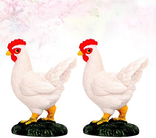 Холибана минијатурни играчки пилешко фигура 2 парчиња петел декоративни петелни фигурини животни дома украс за домашна кујна