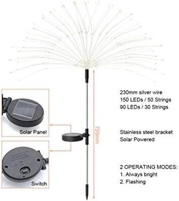 SLNFXC 1PCS на отворено соларни светкави светла 90/150 LED диоди водоотпорна жица самовила за декорација на домашна градина