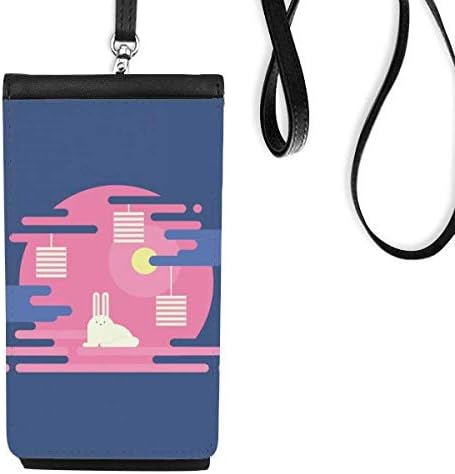 Шарена форма на фенер на облак телефонски паричник чанта што виси мобилна торбичка црн џеб