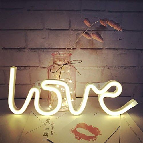 Qiaofei Neon Love Signs Светло LED Love Art Decorative Marquee знак - wallиден декор/декор на маса за свадбена забава Детска