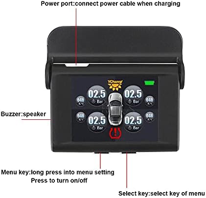 Систем за мониторинг на притисок на гуми XWWDP Дигитален LCD дисплеј паметен автомобил TPMS Аларм системи за аларм за безбедност USB