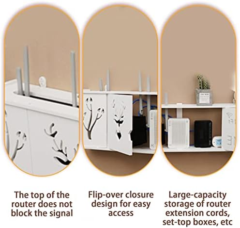 Cuscoy Wifi Рутер Hider Кутија Декоративна Мултифункционална Решетка За Складирање За Дома И Канцеларија, Едноставна, Лесна За Инсталирање,