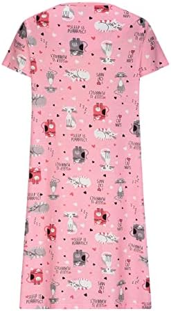 Генерички Летни Пижами За Жени 2023 Нов Кружен Врат Печатен Пижами Фустан За Пижами Домашна Облека Големи Секојдневни Пижами