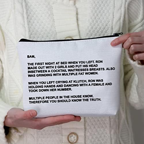 Тв Серија Инспириран Подарок Белешката На Сем Шминка Торба Писмото Козметички Торба Патување Торбичка Со Патент За Навивачите
