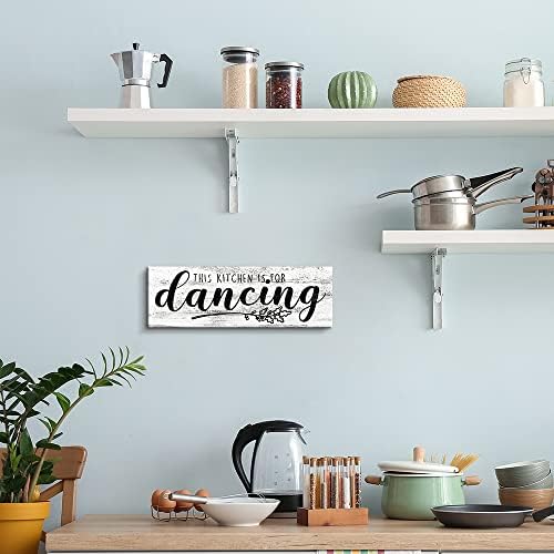 Рустикален кујнски wallиден декор, кујната е за танцување wallидна уметност, кујнски знак завиткан платно печати домашни украси