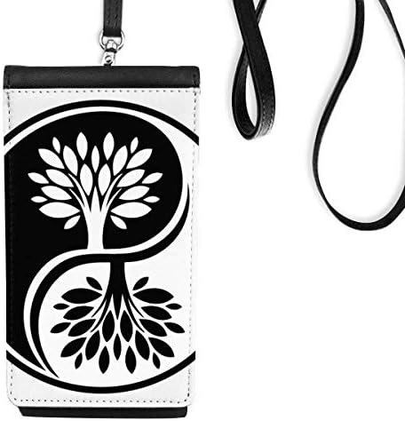 Култура бела јин-јанг тркалезна телефонска чанта чанта што виси мобилна торбичка црн џеб