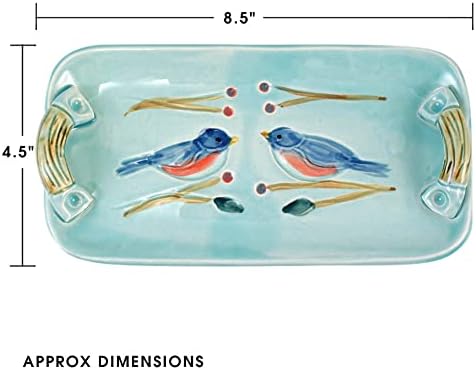 Градинарски птици Американците направија stoneware колекција: мала фиока за сини плочи, 8-инчи