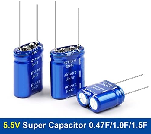 Супер кондензатор на BASNI 2PCS 5.5V 0,47F/1.0F/1.5F комбинација на кондензатор 5.5V кондензатори рекордер на возила Супер -касатор
