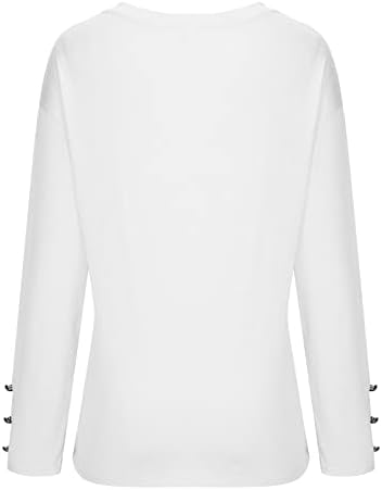 Грв Божиќен џемпер за жени 2022 Фустани смешни џемпери екипаж на екипаж Туника на врвови со копче симпатична гномска кошула со долг ракав