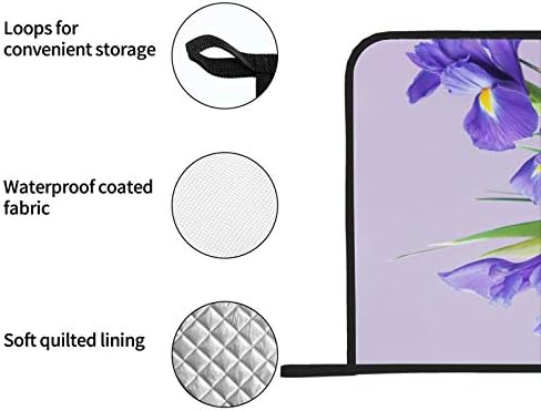 Поздравна картичка со пролетни ириси цвеќиња кои се отпорни на топлина држачи за тенџере во кујнски садови 2 парчиња кујнски комплети 8