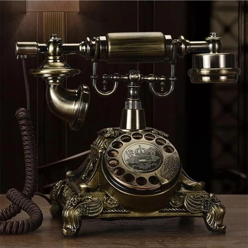 LEPSJGC Европски антички ротационо бирање стар фиксен телефон ретро дома старомоден жичен старомоден фиксни телефонски телефон
