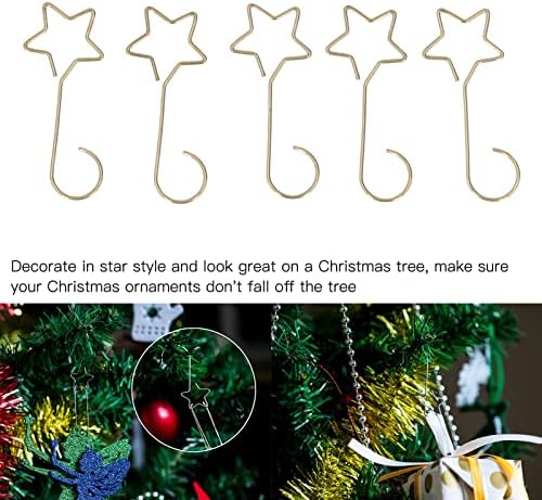 Куки за новогодишни елки Емошајога, во облик на не'рѓосувачки челик 300 парчиња Божиќни украси за Божиќни украси Елегантен изглед