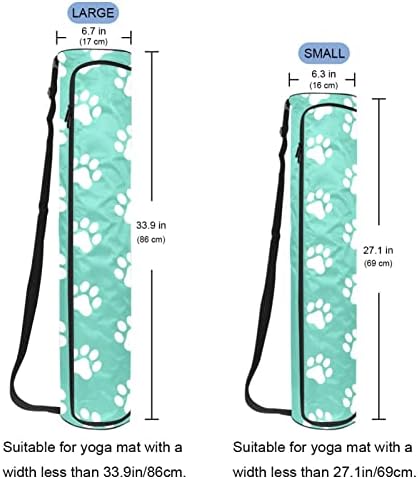 Носач на торбичка со јога со прилагодлива лента за рамо, шепа на кучиња, U големи 6,7 x33.9in/17x 86 cm вежбање јога мат торба за жени