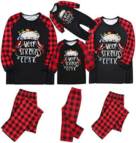 XBKPLO Божиќни пижами за семејство и куче, семејни Божиќни парови за спиење за двојки за момче родител-дете жени мама облека