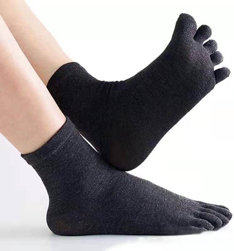 SLNFXC пет чорапи со прсти, женски средни цевки чорапи памучни јога чорапи пролет и есенска зима и лето тенка тенка