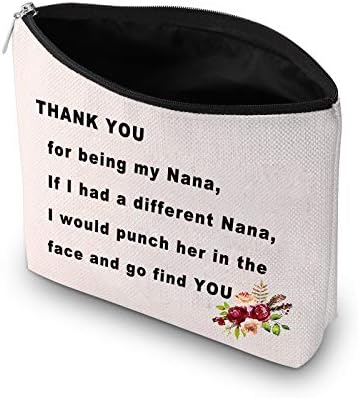PXTIDY Нана Шминка Торба Баба Подарок Нана Подарок Ви Благодариме Што Сте Мојата Нана Козметичка Торба Смешна Баба Шминка Торба Најдобра