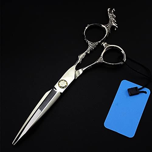 Ножици за сечење коса, 6 инчи јапонија 440с ножици за фризерски салон за рачка со змеј сечење ножици за Разредување ножици за Разредување