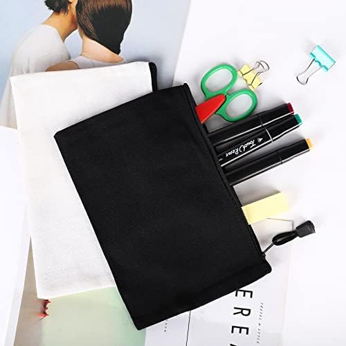 FASSAVE 12 пакувања DIY занаетчиски памучни платно торба, повеќенаменска козметичка торба торбички за шминка со патент Торба за тоалети