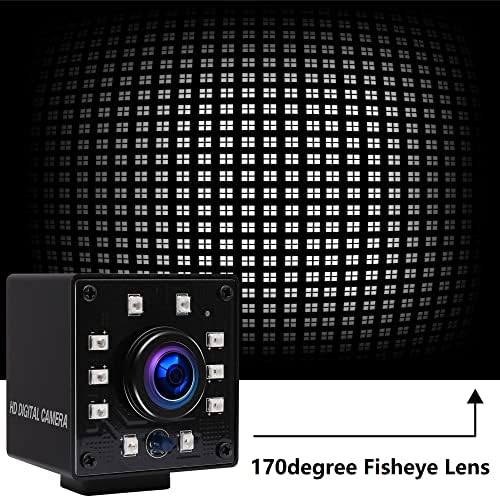 ELP Камера USB 1080p Широк Агол Fisheye 170degrese IR LED ИНФРАЦРВЕНА Веб Камера КОМПЈУТЕР Камера Со МИНИ Домување USB Камера За