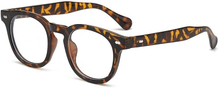 РД Сини Светлосни Очила За Мажи Жени Трендовски Очила За Очи Рамка Блокирање Леќи Тркалезни Компјутерски Очила за Читање #3505