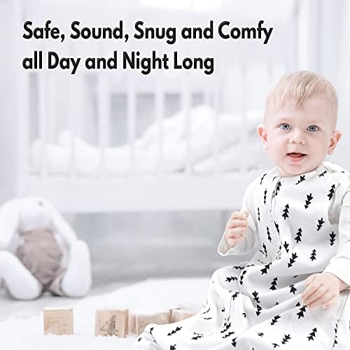 Бебе вреќа за спиење, носено ќебе за носење 12-18 месеци, 0,5 TOG природна премија памучна торба за спиење со двонасочна патент
