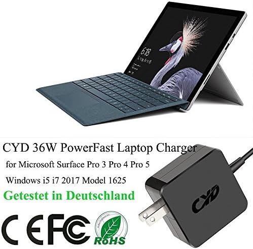 CYD 36w PowerFast Лаптоп Полнач Компатибилен За Microsoft Површина Лаптоп Полнач Про 3 Про 4 i5 i7 Таблета Површина Про 5 Microsoft Површина