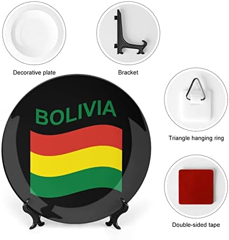 Знаме На Боливиацерамичка Декоративна Плоча Со Штанд Прилагодена Коска Кина Домашна Чинија За Домашна Дневна Соба Кујна