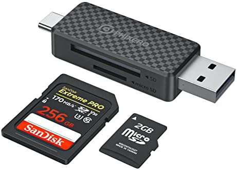 Phixero Sd Картичка Читач За Мемориска Картичка Камера, 2 во 1 Micro SD/SD Читач НА Картички USB C/A со 480mbps Читач На Мемориски Картички